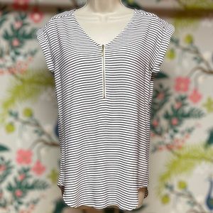 Express Striped Half Zip Top